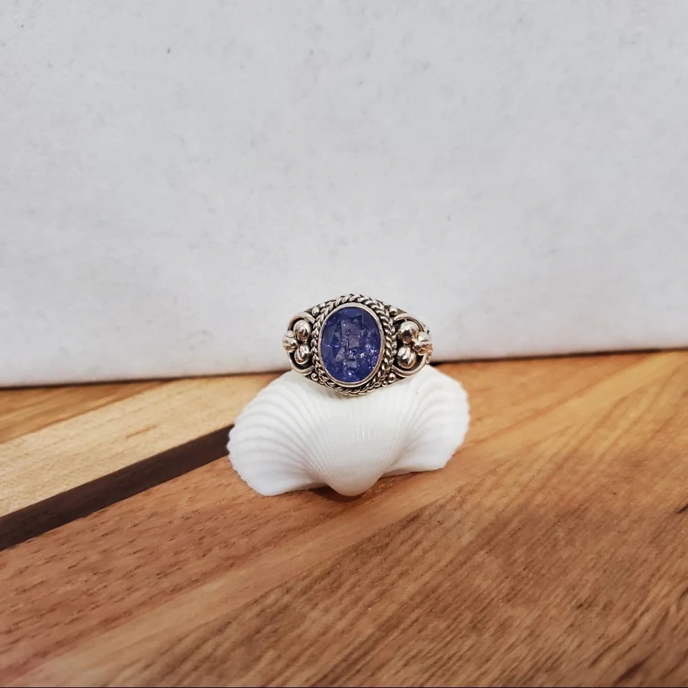 Artisan Rough Cut Tanzanite In SS Ring Sz 8 (NWOT) New Without Tags - Picture 10 of 16